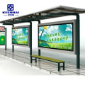 Prefabricated Outdoor Metal Bus Stop Shelter with Ad Box
